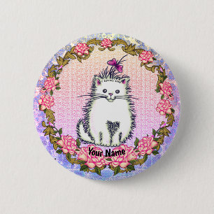 Macaron Rond 5 Cm Bébé Kitten pin de chat