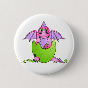 Macaron Rond 5 Cm Bébé mignon de dragon en oeuf criqué -