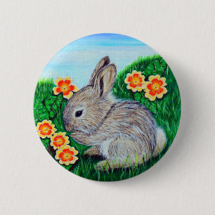 Macaron Rond 5 Cm Bébé mignon peinture lapin