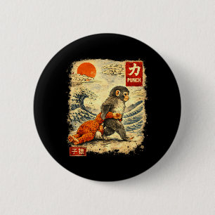 Macaron Rond 5 Cm Bébé singe mignon coup de poing Kawaii Macaque jap