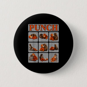Macaron Rond 5 Cm Bébé singe mignon nommé punch shirt punch monkeyCu