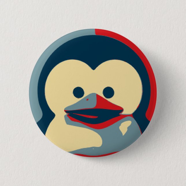 Macaron Rond 5 Cm Bébé Tux Linux (Devant)
