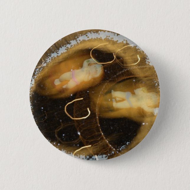 Macaron Rond 5 Cm Bébés dans l'espace (Devant)