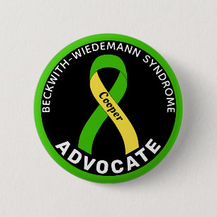 Macaron Rond 5 Cm Beckwith-Wiedemann Syndrome Advocate Ruban Noir
