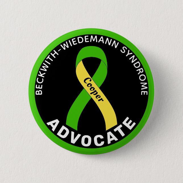 Macaron Rond 5 Cm Beckwith-Wiedemann Syndrome Advocate Ruban Noir (Devant)