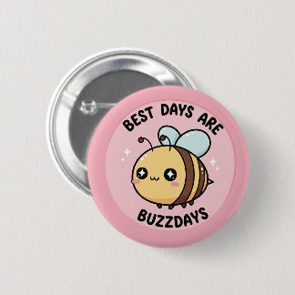 Macaron Rond 5 Cm Bee Button – Cute Kawaii Bumblebee Pin