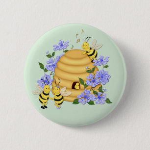 Macaron Rond 5 Cm Bee Dance