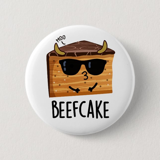 Macaron Rond 5 Cm Beefcake Funny Cake Pun (Devant)