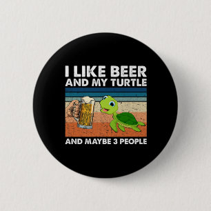 Macaron Rond 5 Cm Beer Drinker I Like Beer And My Turtle Birthday