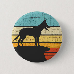 Macaron Rond 5 Cm Belge Malinois Retro Vintage 60s les années 70 Chi