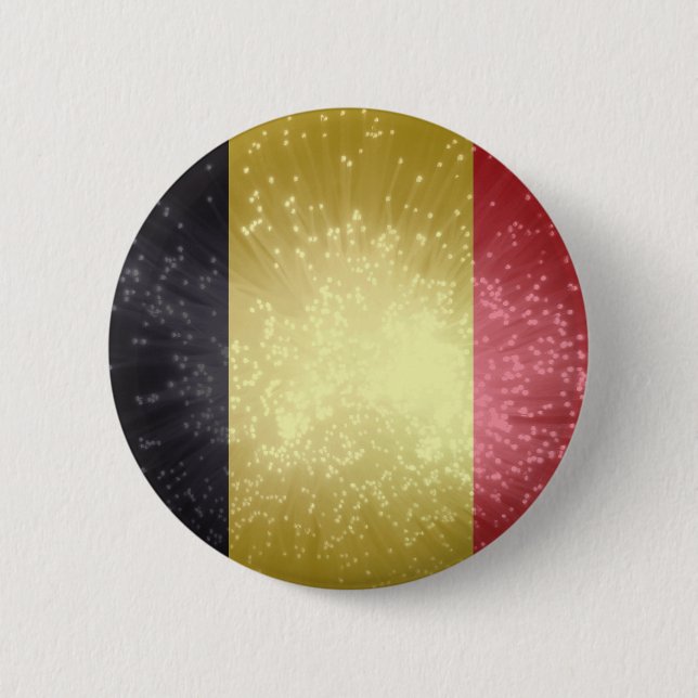 Macaron Rond 5 Cm België ; Drapeau de la Belgique (Devant)