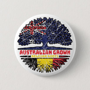 Macaron Rond 5 Cm Belgique Australie Australie Australie racine arbr