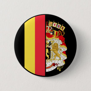 Macaron Rond 5 Cm Belgique Drapeau et blason Patriotique