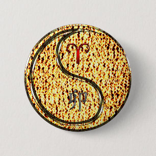 Macaron Rond 5 Cm Bélier et Rabbit de feu