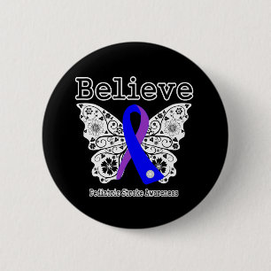Macaron Rond 5 Cm Believe Pediatric Stroke Awareness