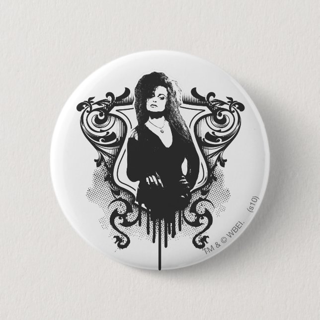 Macaron Rond 5 Cm Bellatrix Lestrange Dark Arts Design (Devant)
