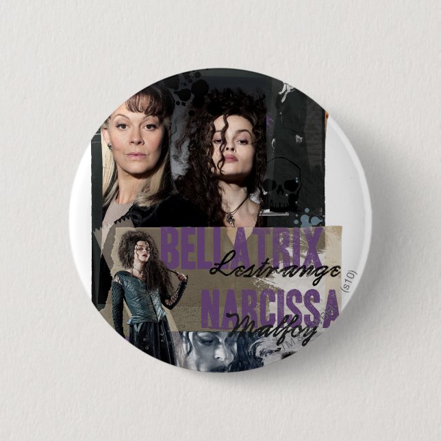 Macaron Rond 5 Cm Bellatrix Lestrange et Narcissa Malfoy (Devant)