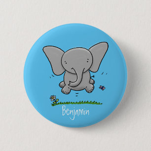 Macaron Rond 5 Cm Belle adorable dessin d'éléphant bébé