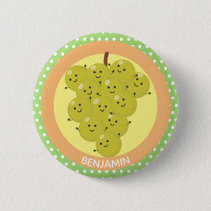 Macaron Rond 5 Cm Belle bande de raisins amusante illustration