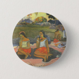 Macaron Rond 5 Cm Belle Drowsinesse de Paul Gauguin, Art Vintage