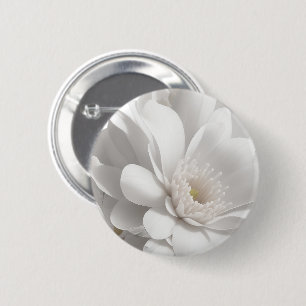 Macaron Rond 5 Cm Belle Fleur Blanche Délicate