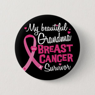 Macaron Rond 5 Cm Belle grand-mère Cancer du sein Survivant