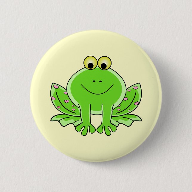 Macaron Rond 5 Cm Belle grenouille (Devant)