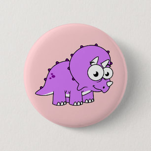 Macaron Rond 5 Cm Belle Illustration D'Un Tricératops.
