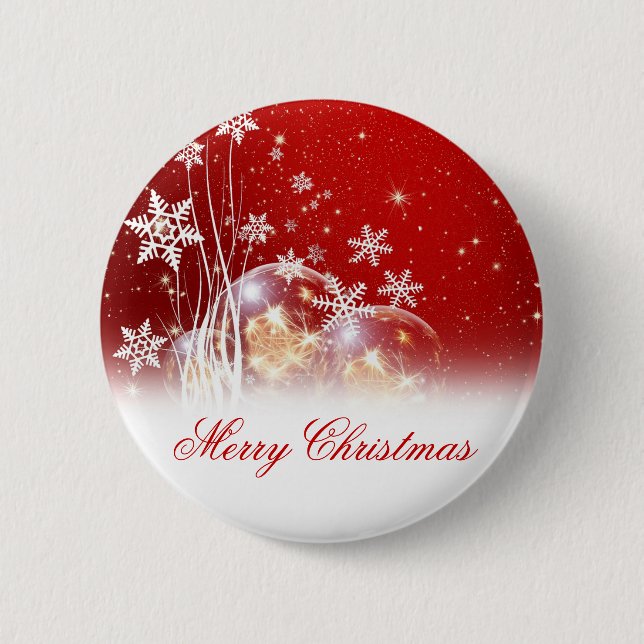 Macaron Rond 5 Cm Belle illustration festive "Joyeux Noël" (Devant)
