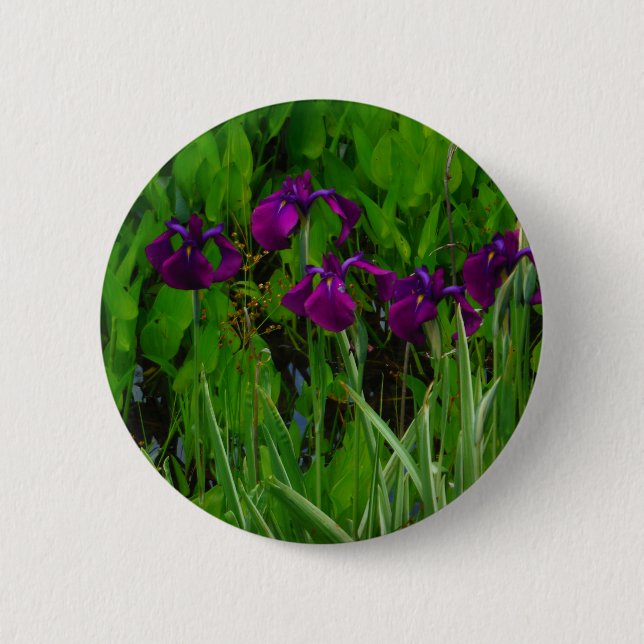 Macaron Rond 5 Cm Belle Iris Violet (Devant)