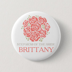 Macaron Rond 5 Cm Belle-mère du bouton de corail de mariage de peti