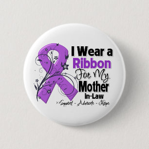 Macaron Rond 5 Cm Belle-mère - Ruban du cancer pancréatique