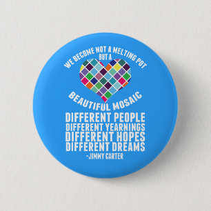 Macaron Rond 5 Cm Belle mosaïque de diversité Citation
