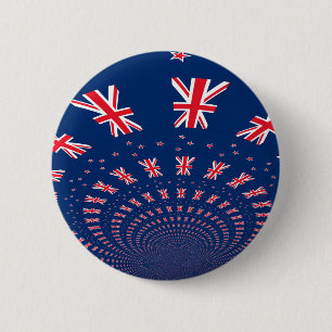 Macaron Rond 5 Cm Belle Nouvelle-Zélande Drapeau Art Design