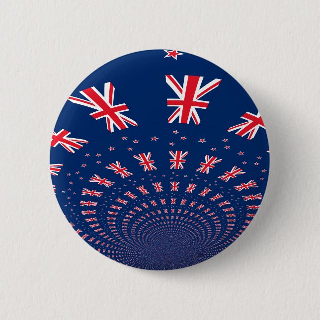 Macaron Rond 5 Cm Belle Nouvelle-Zélande Drapeau Art Design (Devant)