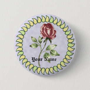 Macaron Rond 5 Cm Belle Rose rouge