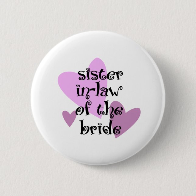 Macaron Rond 5 Cm Belle-soeur de la jeune mariée (Devant)