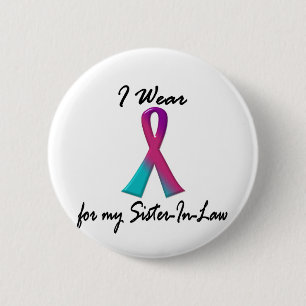 Macaron Rond 5 Cm Belle-soeur de RUBAN THYROÏDE d'USAGE du cancer d