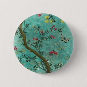 Macaron Rond 5 Cm Belle vintage fleur d'antiquités papillons