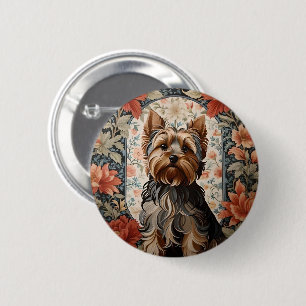 Macaron Rond 5 Cm Belle Yorkie Yorkshire Terrier Portrait