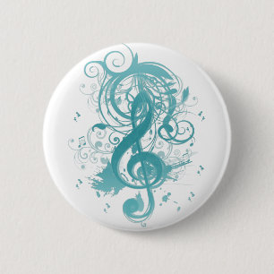 Macaron Rond 5 Cm Belles notes de musique cool avec des tourbillons