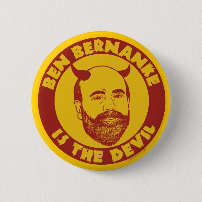 Macaron Rond 5 Cm Ben Bernanke est le bouton de diable (Devant)