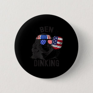 Macaron Rond 5 Cm Ben dinking pickleball drapeau vintage drôle pickl