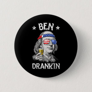Macaron Rond 5 Cm Ben Drankin 4 juillet Benjamin Franklin Men Amer
