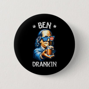 Macaron Rond 5 Cm Ben Drankin drôle du 4 juillet Drapeau américain H
