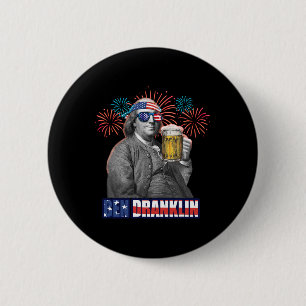 Macaron Rond 5 Cm Ben Franklin célébrant la fête de l'Indépendance.