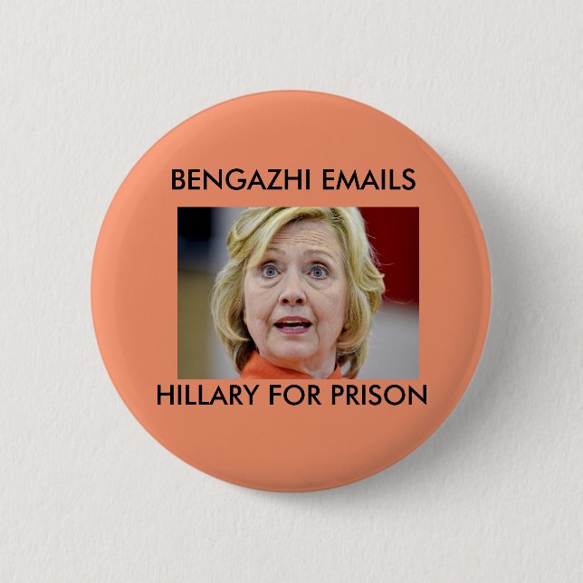 MACARON ROND 5 CM BENGHAZI ENVOIE HILLARY POUR LA PRISON (Devant)