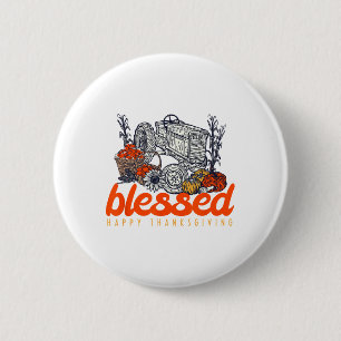 Macaron Rond 5 Cm Béni Bon thanksgiving Hommes Femmes
