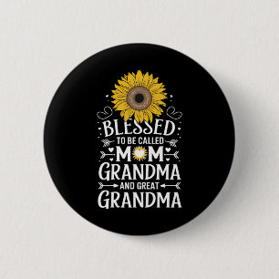 Macaron Rond 5 Cm Bénie d'être appelée maman grand-mère Grand Tourne