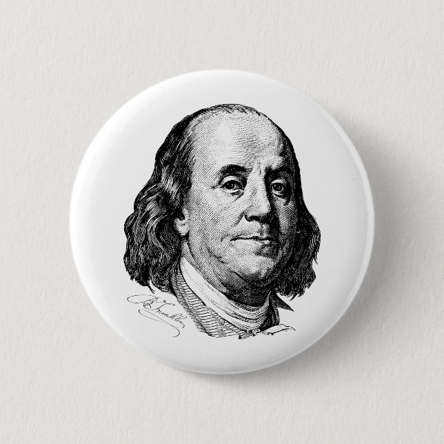 Macaron Rond 5 Cm Benjamin Franklin (Devant)